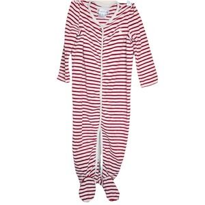 Ralph Lauren Newborn Red White Striped Footie Pajamas Red/White 9m Snap Front